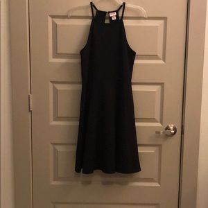 Black high neck skater dress